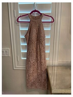 Night Way Collections Blush Lace Midi Dress